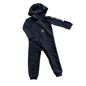 Carhartt Baby Infant Long Sleeve Fleece Zip Front Coverall for 24m Blue